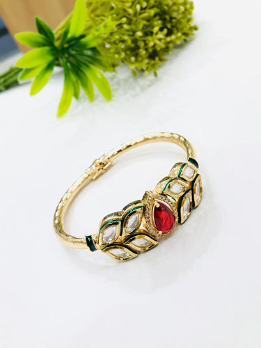 Ruby Drop Kundan Bracelet